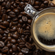 coffee beans and cup of coffee